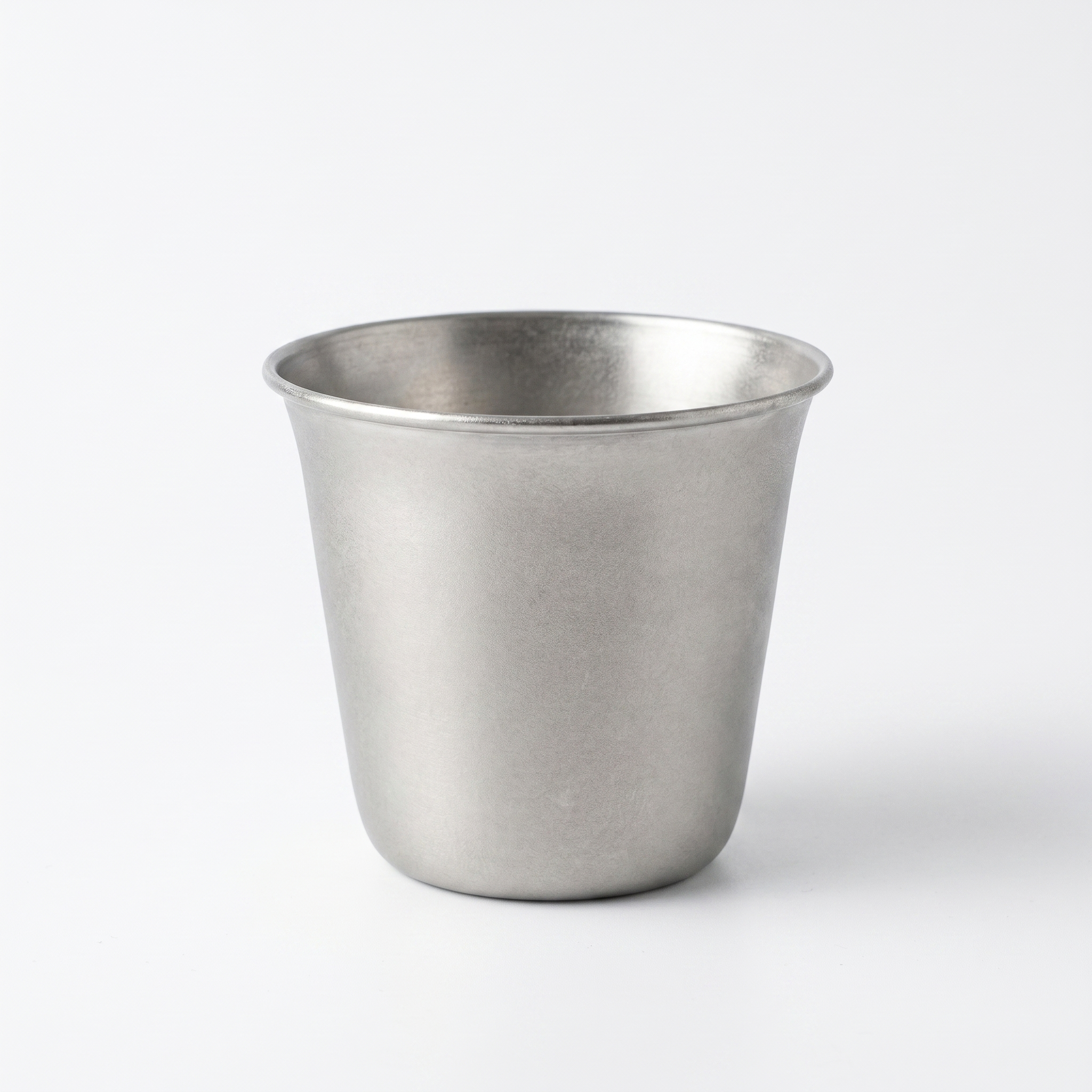 Retro stainless steel coffee cup - white background